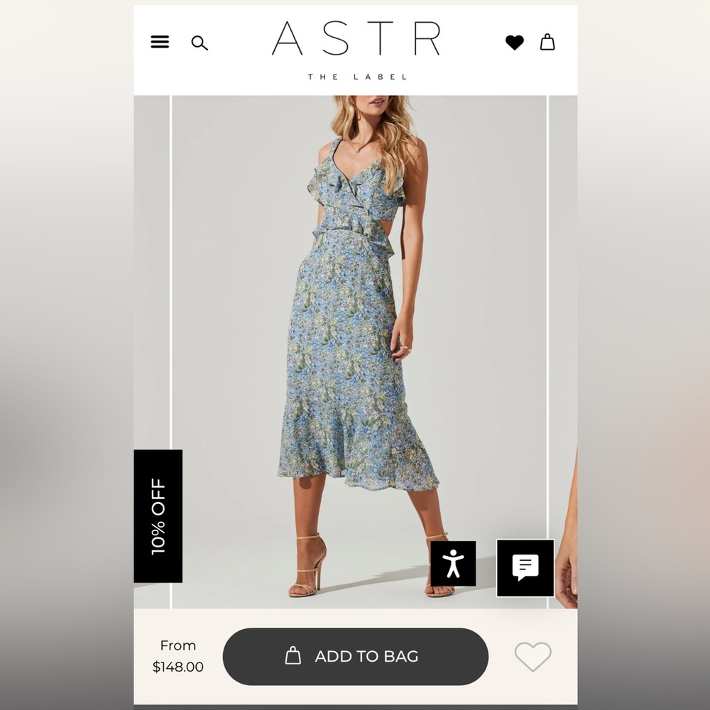 ASTR wildflower cut out wedding guest dress